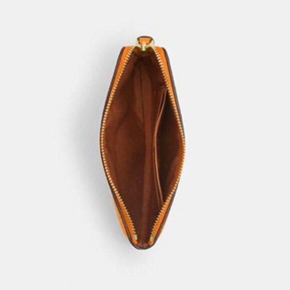 Coach Corner Zip Wristlet Bag In Signature Canvas Mandarin Orange - NWT - Picture 10 of 10